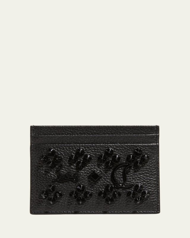 Kios Card Case in Leather with Loubinthesky Spikes